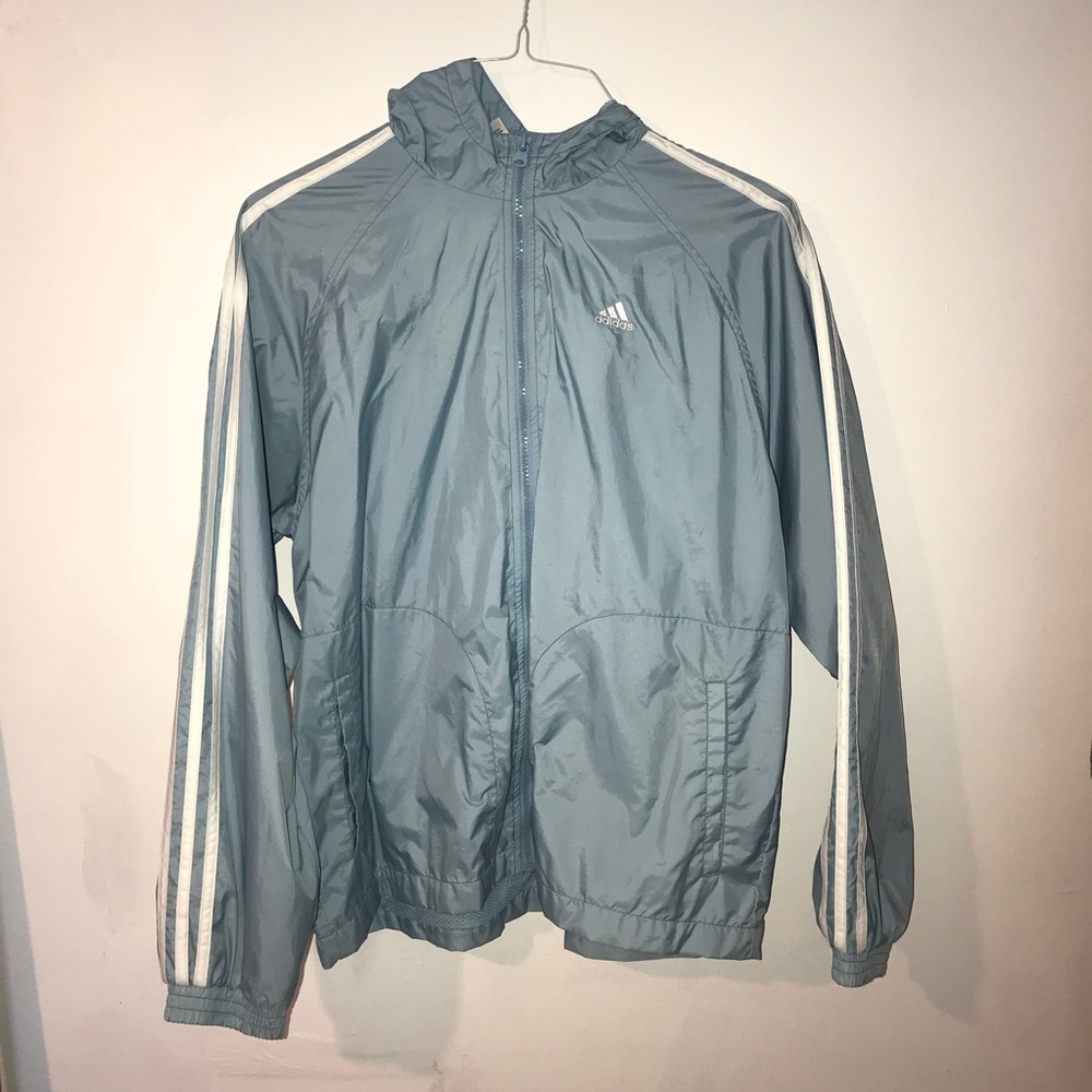 Adidas Light Blue Windbreaker Jacket